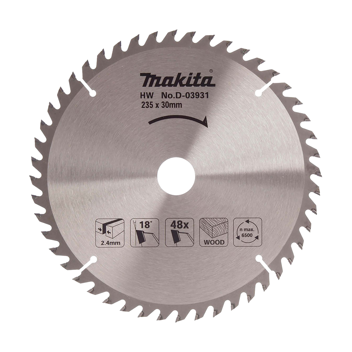 Makita Standard TCT Wood Cutting Blade 235mm x 30mm x 48T D-03931