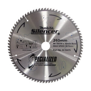 Makita Silencer TCT Saw Blade 260mm x 30/25.4mm x 80T B-15475