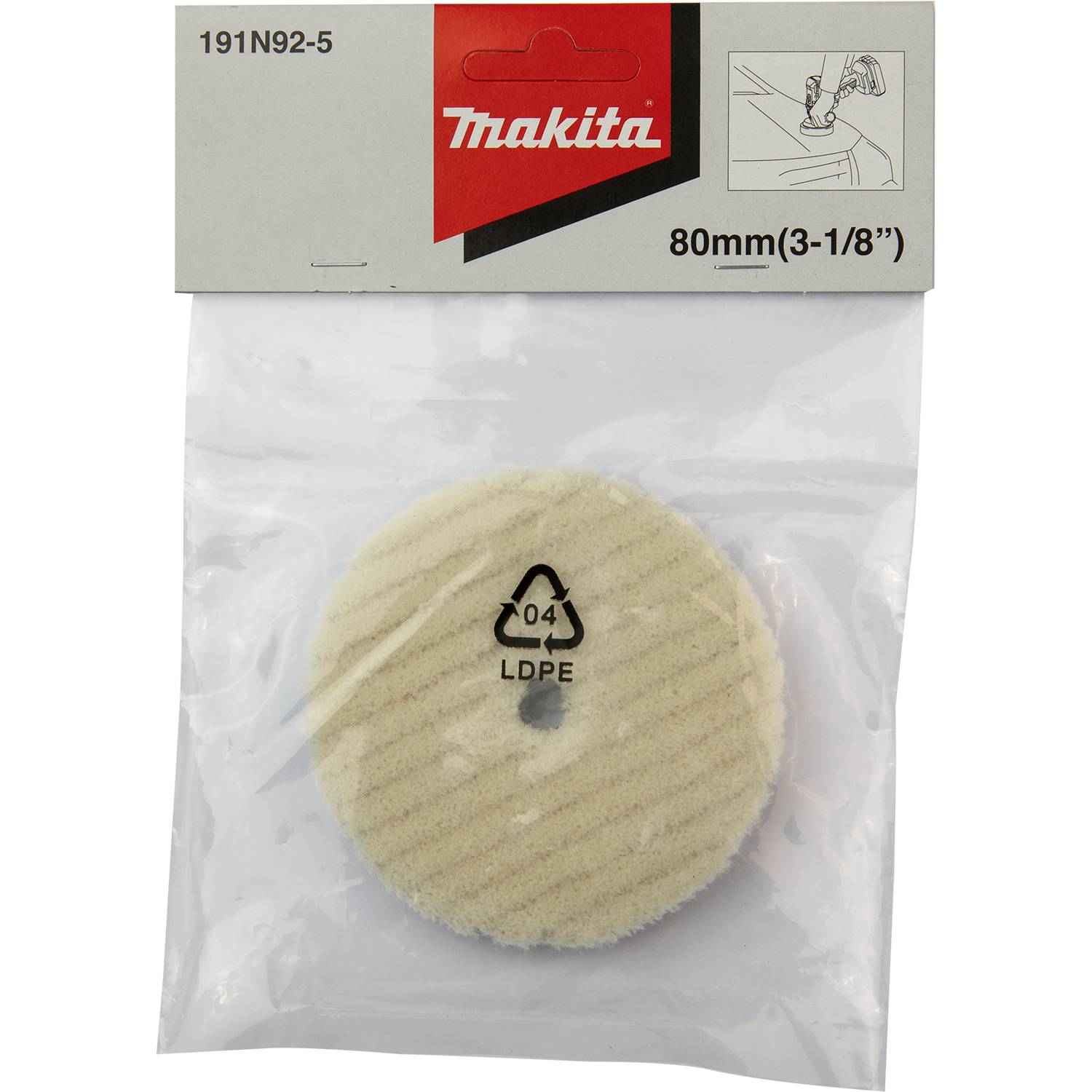 Makita Wool Pad 80mm Finishing Suits DPV300 191N92-5 - Image 4