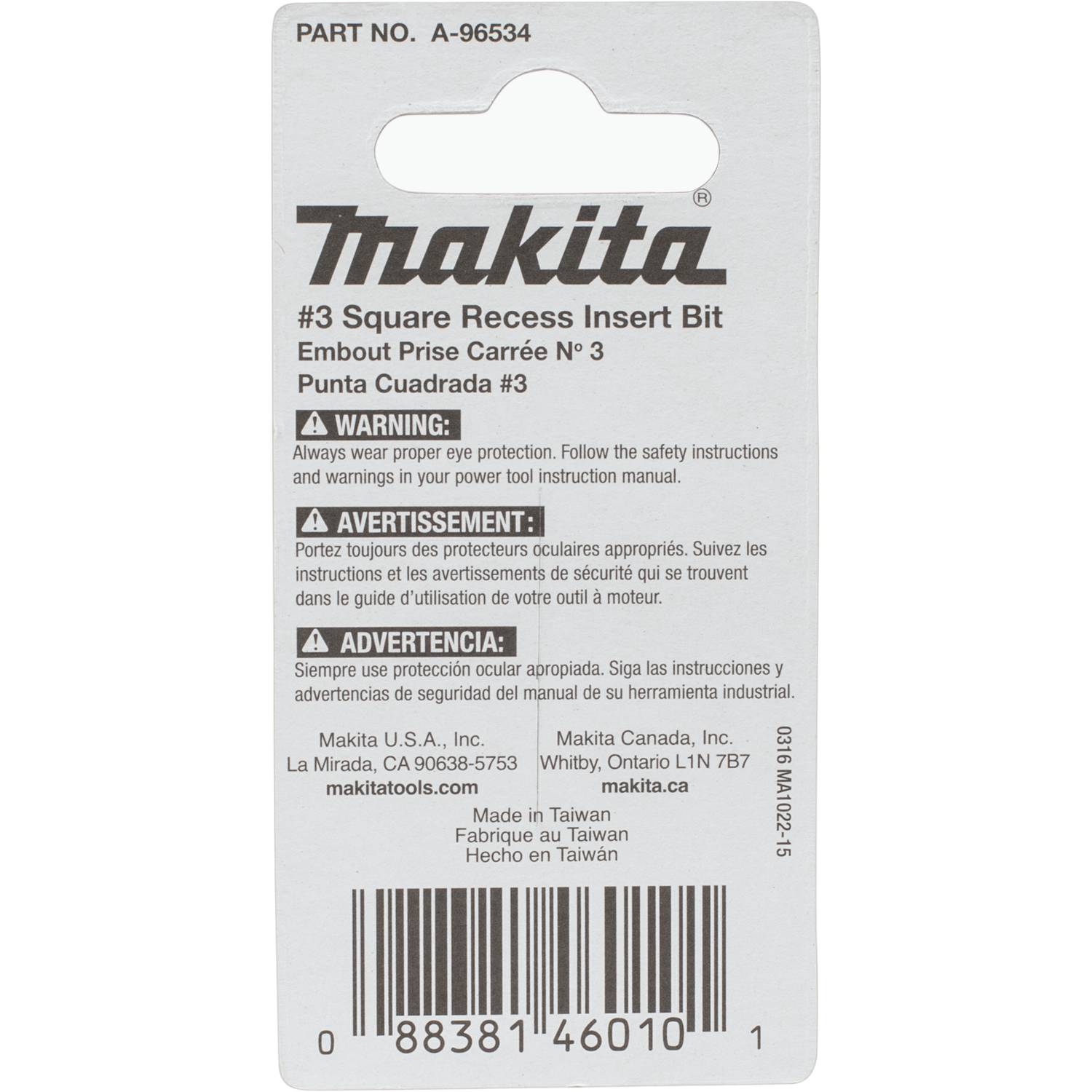 Makita Impact-X Square Drive SQ3 x 25mm Insert Bit 2 Pack A-96534 - Image 2
