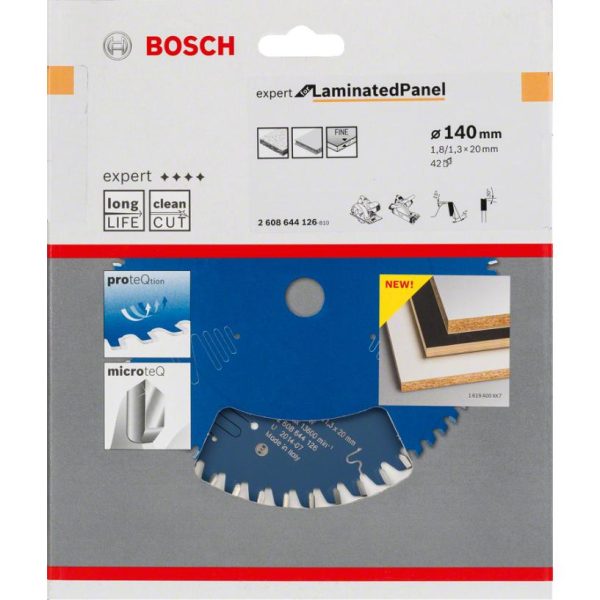 Bosch Expert Laminated Panel Saw Blade 140mm x 20mm 42T 2608644126 - Image 2