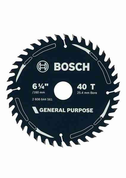 Bosch General Purpose Circular Saw Blade 160mm / 6-1/4", 25.4mm bore, 40 Tooth 2608644561 - Image 3