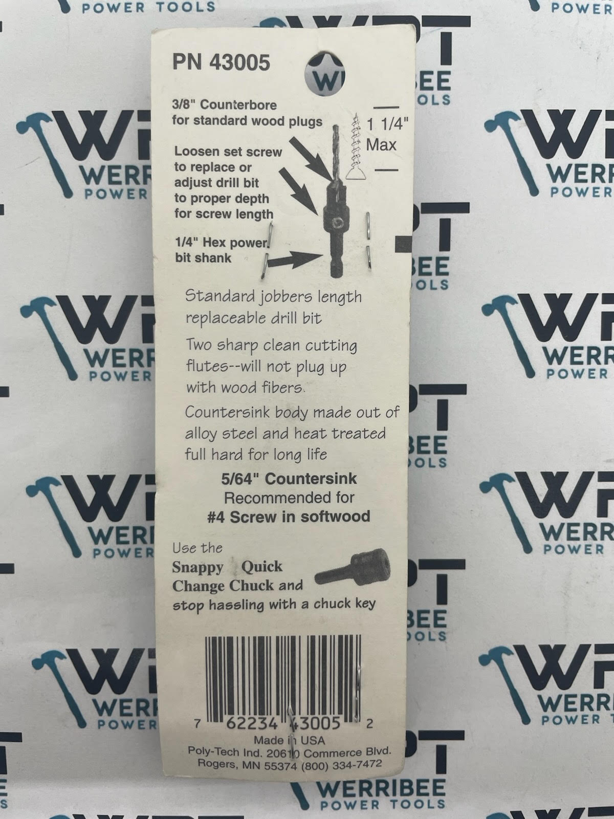 Snappy Tools 5/64″ x 3/8″ Counter Sink 43005 - Image 3