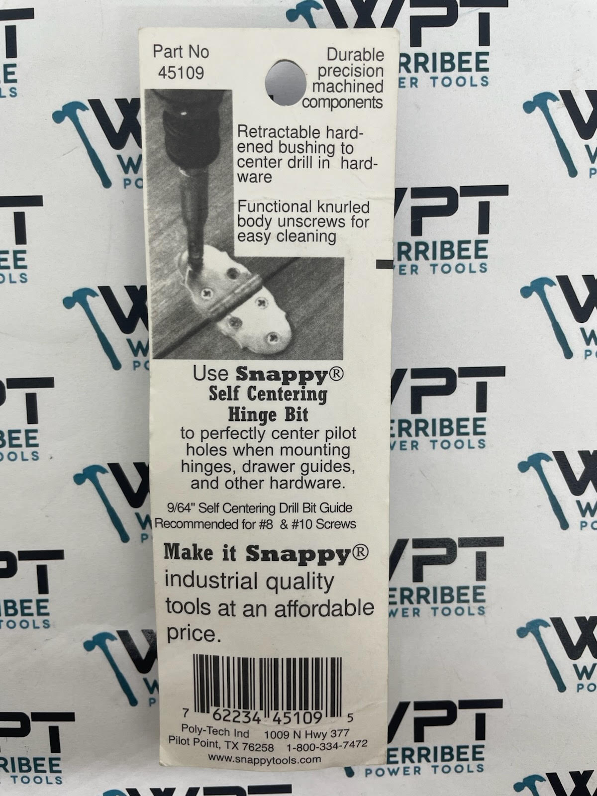 Snappy Tools 9/64″ Self-Centering Hinge Bit 45109 - Image 3
