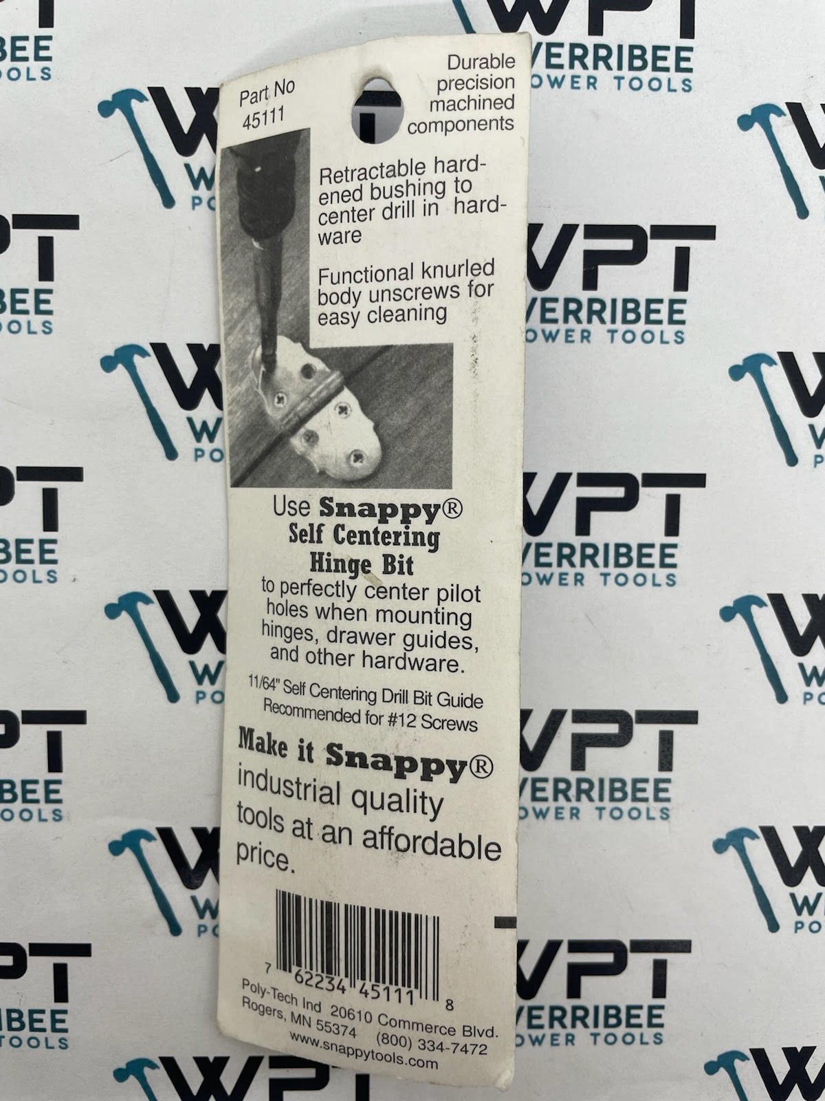 Snappy Tools 11/64″ Self-Centering Hinge Bit 45111 - Image 3