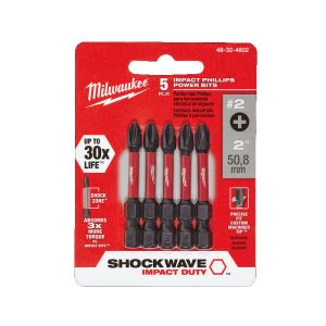 Milwaukee Shockwave Power Bit Phillips #2 50mm 5pk 48324602/48-32-4602