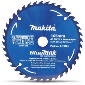 Makita B-15089 BlueMak Saw Blade 165mm 40 Tooth 20mm Bore