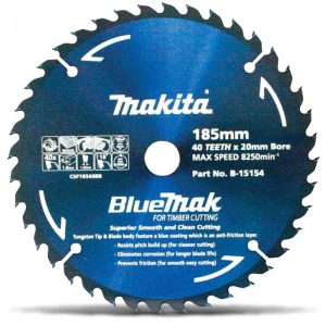 Makita B-15154 BlueMak Saw Blade 185mm 40 Tooth 20mm Bore