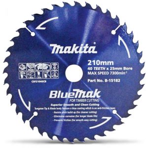 Makita B-15182 BlueMak Saw Blade 210mm 40 Tooth 25mm Bore