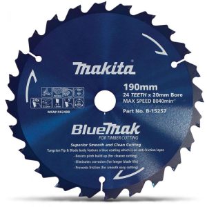 Makita B-15257 BlueMak Saw Blade 190mm 24 Tooth 20mm Bore