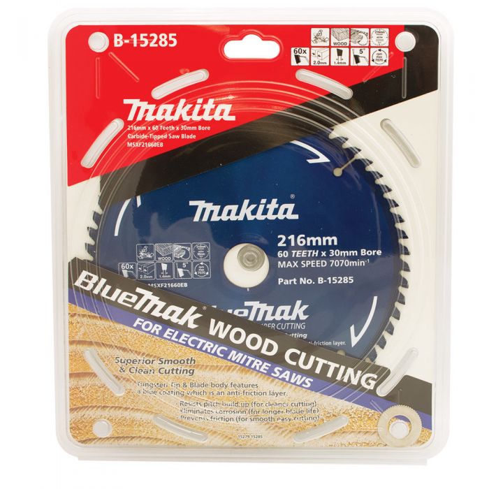 Makita B-15285 BlueMak Saw Blade 216mm 60 Tooth 30mm Bore - Image 2