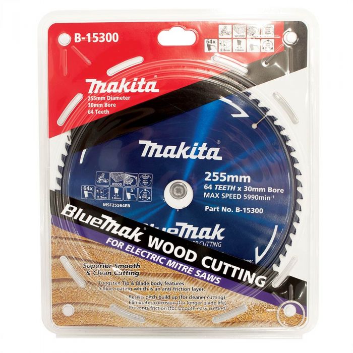 Makita B-15300 BlueMak Saw Blade 255mm 64 Tooth 30mm Bore - Image 2
