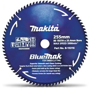 Makita B-15316 BlueMak Saw Blade 255mm 80 Tooth 25.4mm Bore