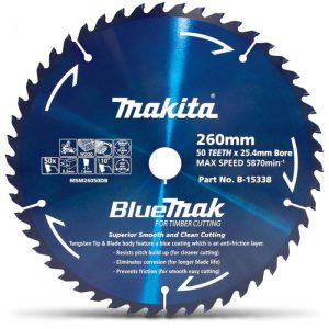 Makita B-15388 BlueMak Saw Blade 260mm 50 Tooth 25.4mm Bore