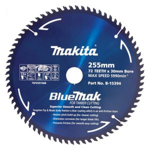 Makita B-15394 BlueMak Saw Blade 255mm 72 Tooth 30mm Bore
