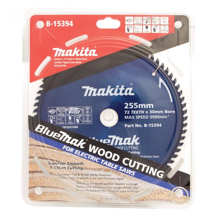 Makita B-15394 BlueMak Saw Blade 255mm 72 Tooth 30mm Bore - Image 2