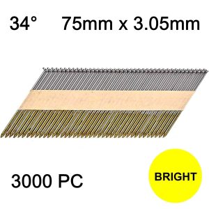 Framing Gun Nail 75 x 3.05mm 34° "D" Head 3000