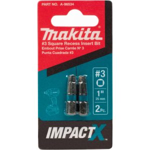 Makita Impact-X Square Drive SQ3 x 25mm Insert Bit 2 Pack A-96534