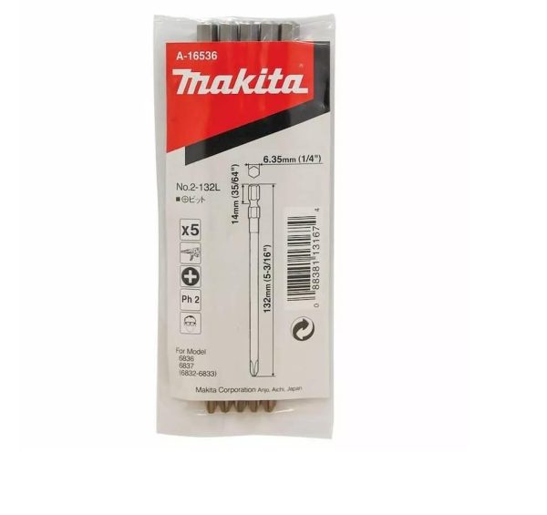 Makita 5 Pack Replacement Bits for Autofeed Screwdrivers A-16536 - Image 2