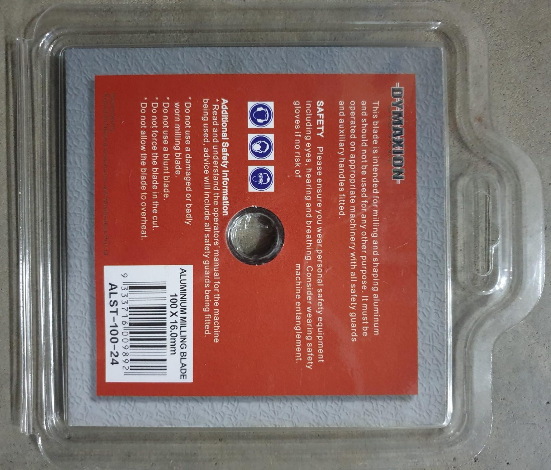 Dymaxion 100mm x 16mm x 24T Aluminium Milling Blade ALST-100-24 - Image 2