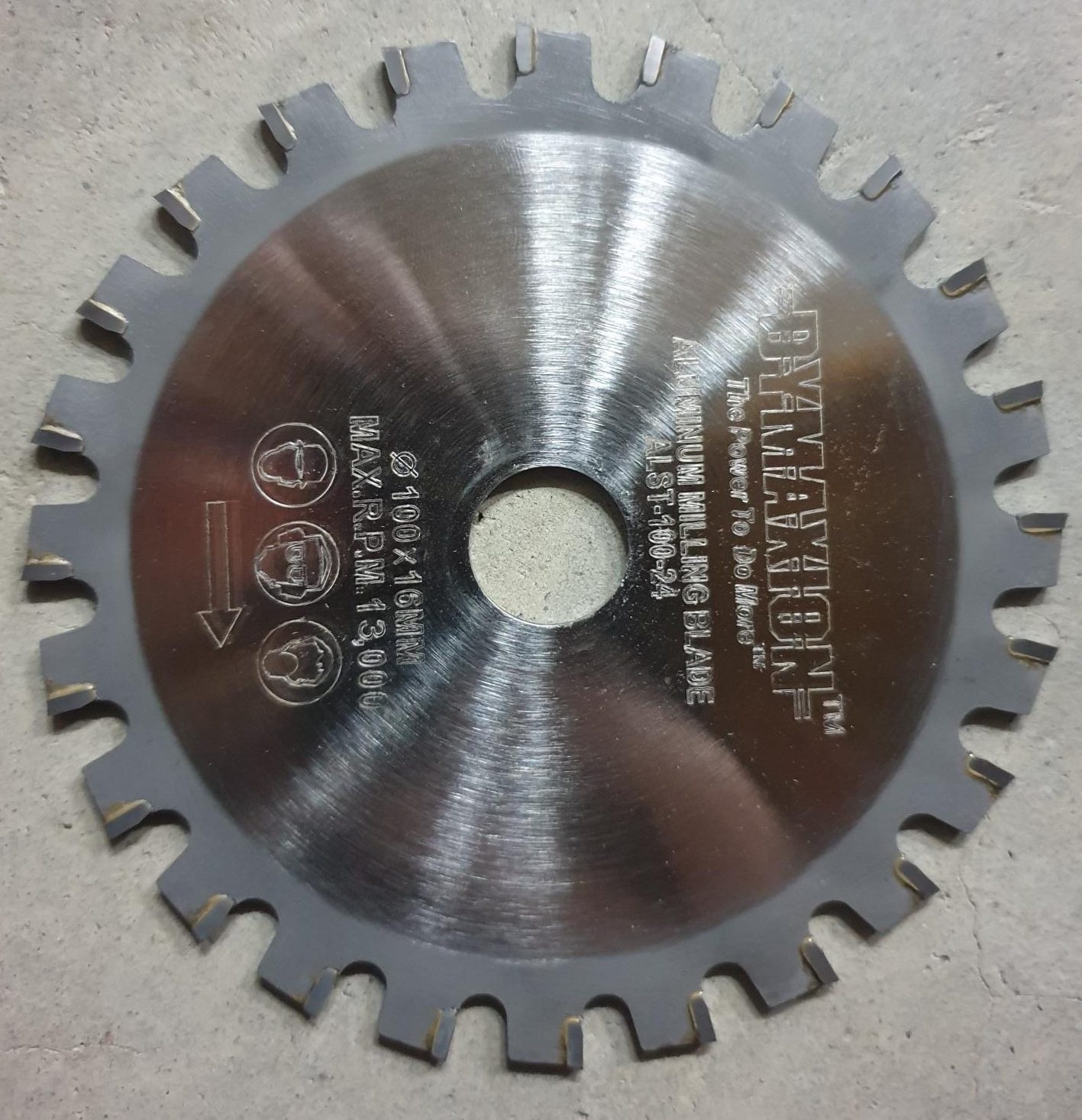 Dymaxion 100mm x 16mm x 24T Aluminium Milling Blade ALST-100-24 - Image 3
