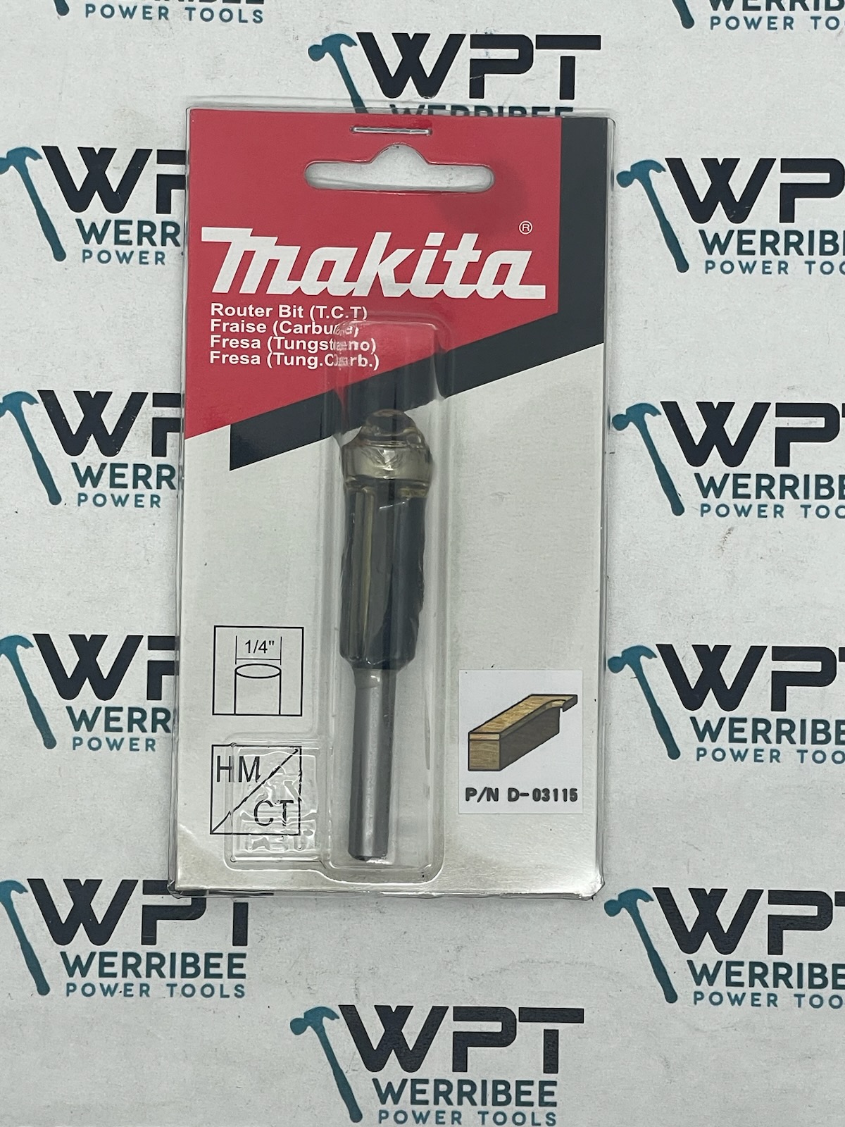 Makita Flush Trim 2 Flute TCT Bit 1/4” Shaft D-03115