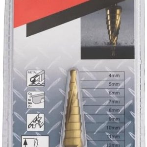 Makita Step Drill Bit 4-12mm Spiral Flute 1/4" Hex Shank Titanium Coated D-40179