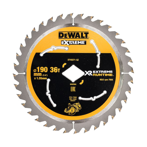 Dewalt XR Extreme Runtime Circular Saw Blade 190mm X 36T DT40271 - Image 2