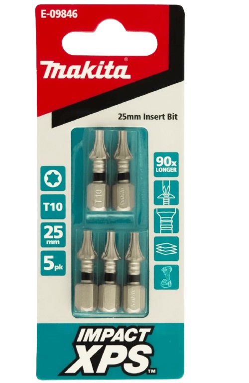 Makita Impact-XPS Torx Drive T10 x 25mm Insert Bit 5 Pack E-09846