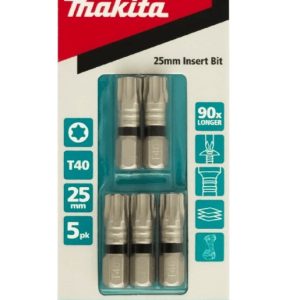 Makita Impact-XPS Torx Drive T40 x 25mm Insert Bit 5 Pack E-09905