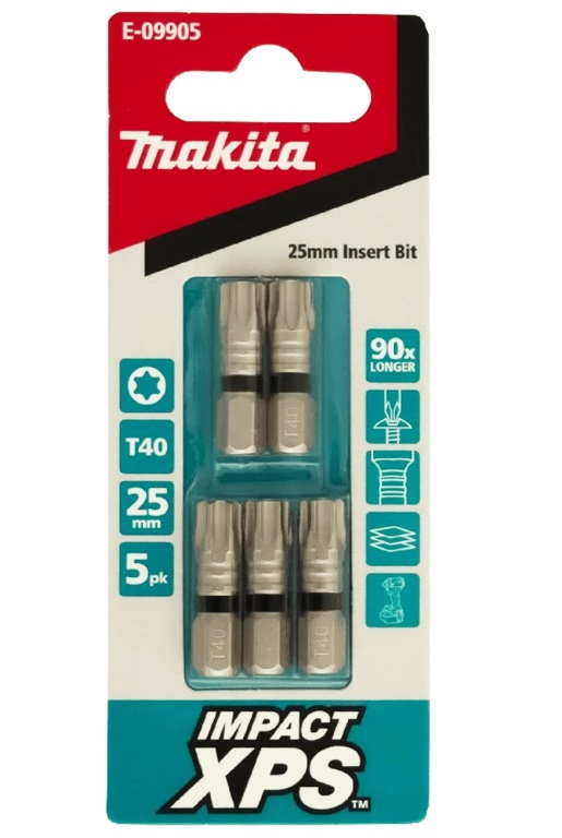 Makita Impact-XPS Torx Drive T40 x 25mm Insert Bit 5 Pack E-09905