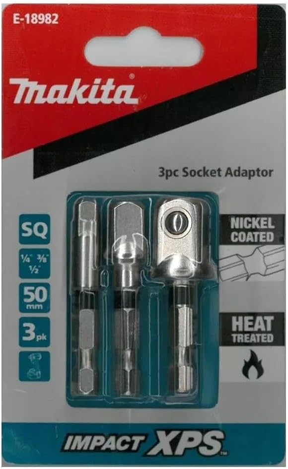 Makita Impact XPS Socket Adaptor Set (1/4, 3/8, 1/2" x 50mm) 3 Piece E-18982 - Image 2