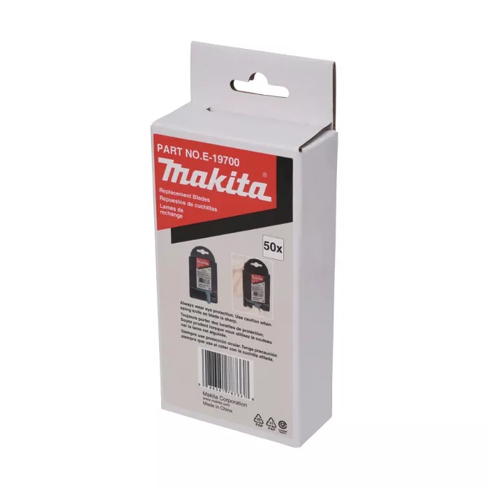 Makita Replacement Utility Knife Carbon Steel Blades 50 Pack E-19700 - Image 2