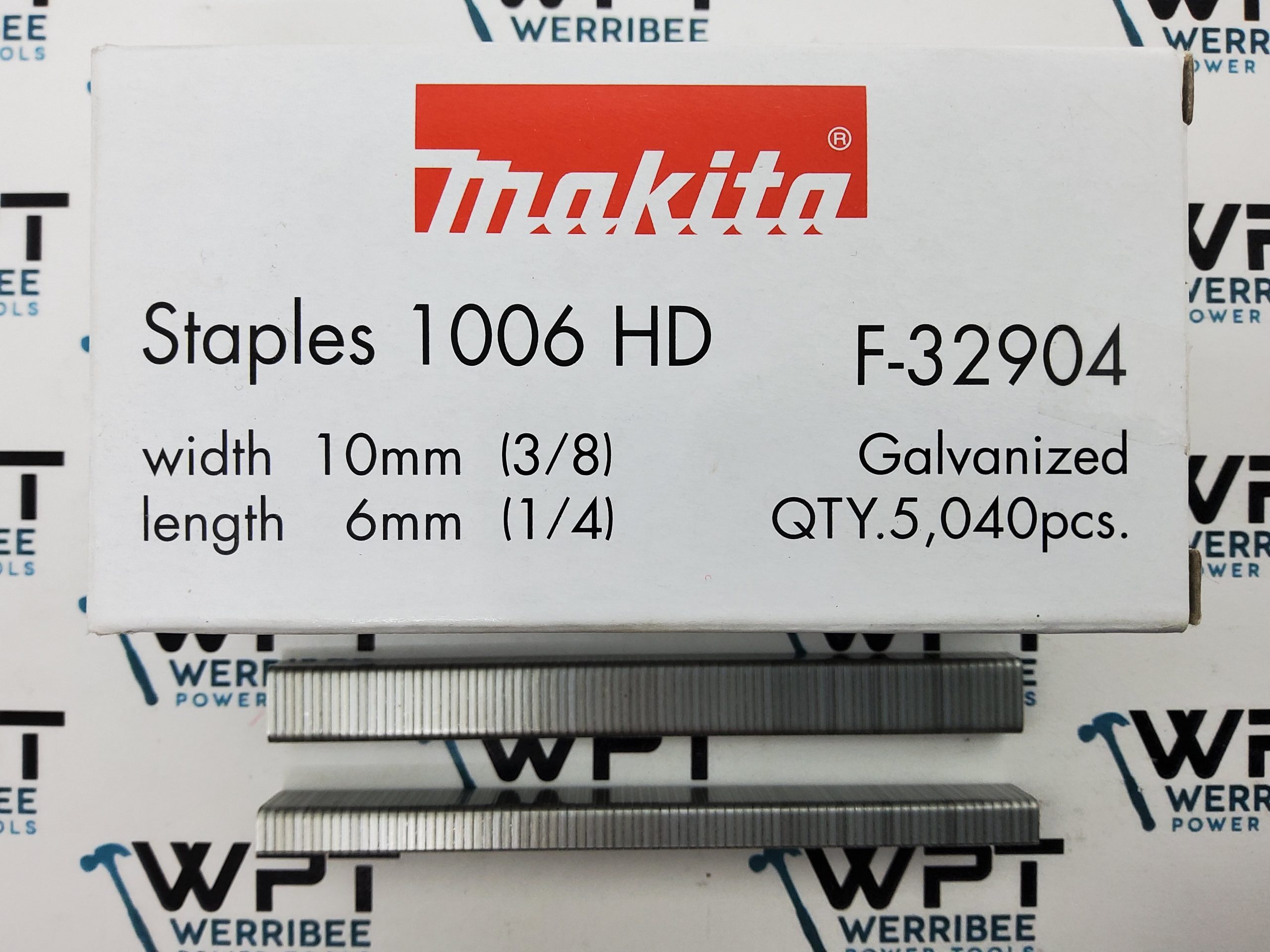 Makita Galvanised A11 / T50 Staple 10mm Crown 6mm / 1/4" Length (5040) F-32904