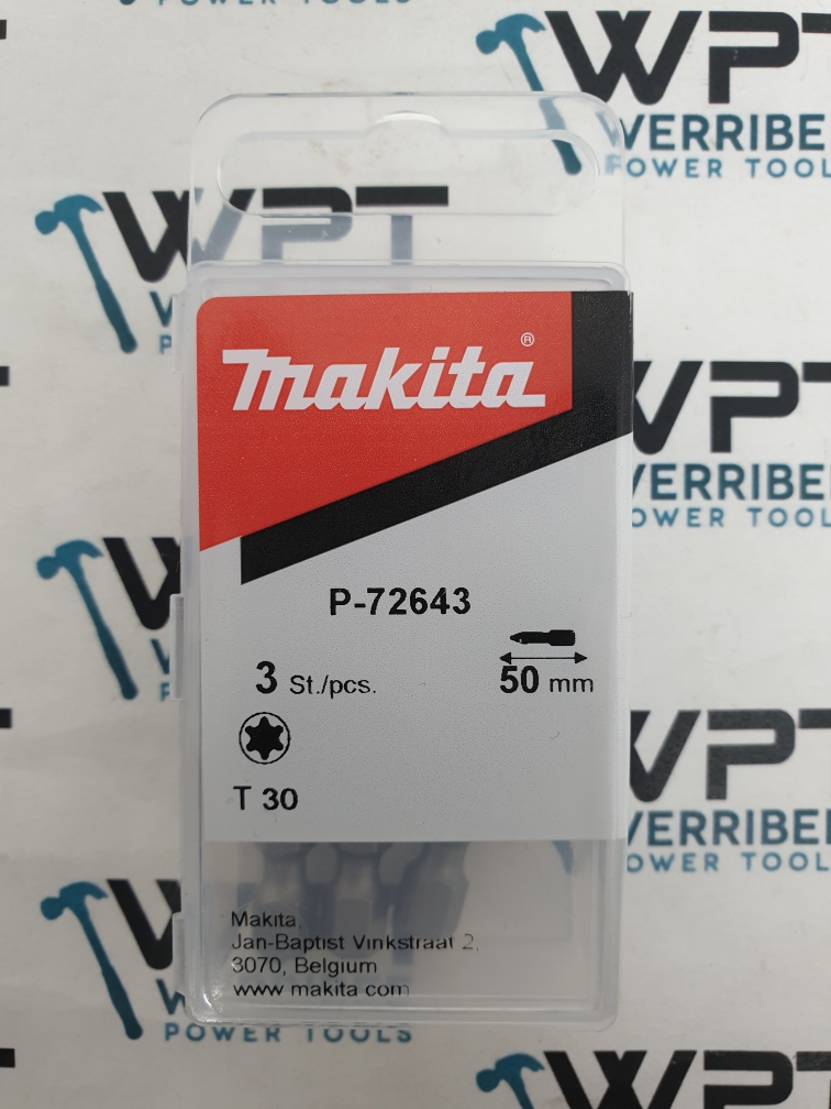 Makita Torx T30 x 50mm Screw Driver / 1/4" Drive 3 Pack P-72643 - Image 2