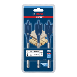 Bosch Expert Self Cut Speed Spade Drill Bit Set 3pc 2608900331