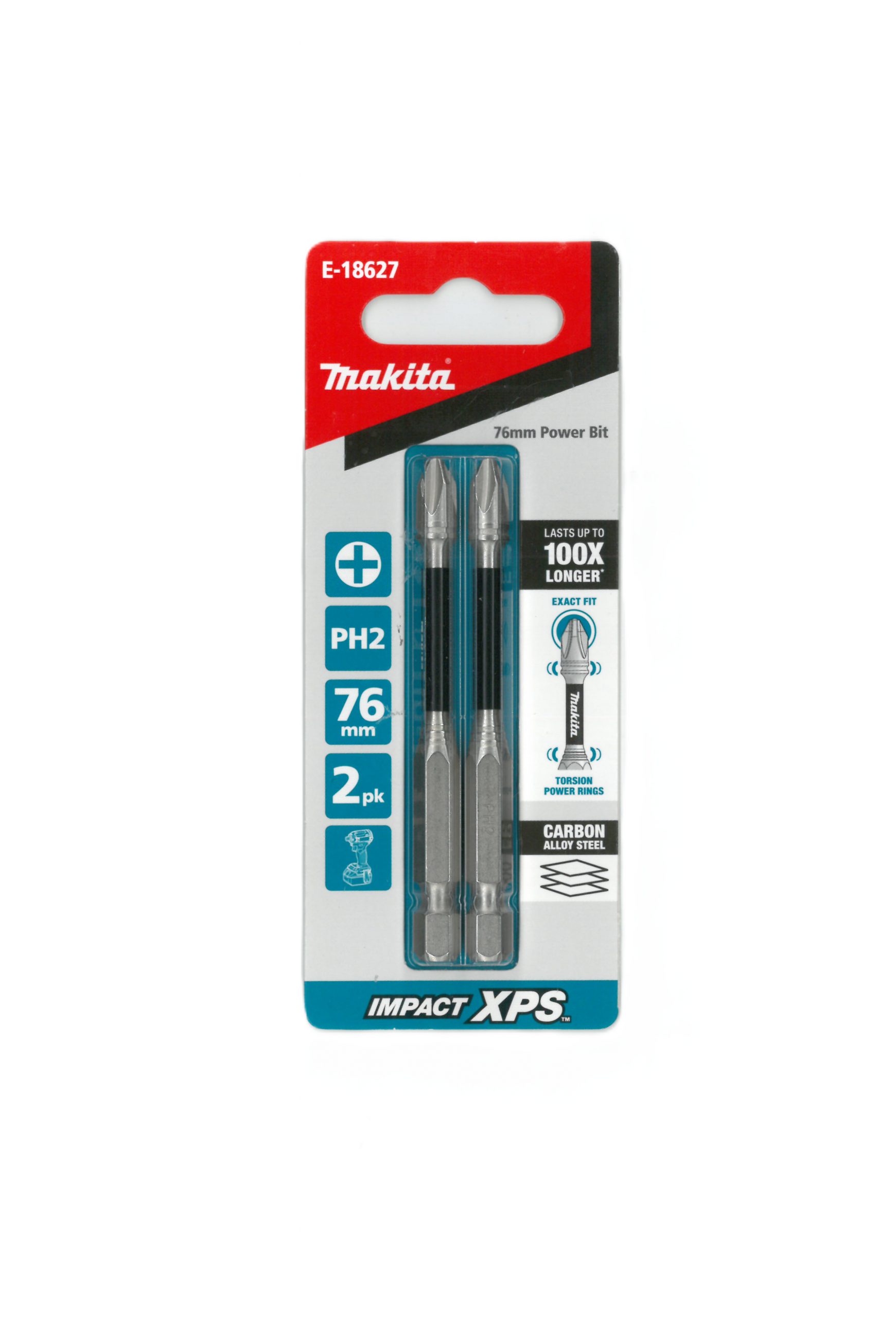 Makita Impact-XPS Phillips Drive PH2 x 76mm Power Bit 2 Pack E-18627
