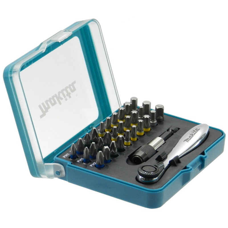 Makita 32 Piece Screwdriver Bit Set With Ratchet Handle P-76790 - Image 2
