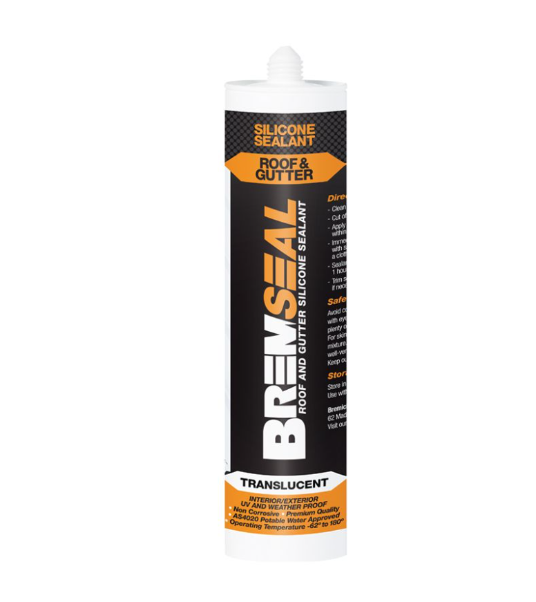 Bremick Roof and Gutter Silicone Translucent Neutral Cure Bremseal 300g Tube
