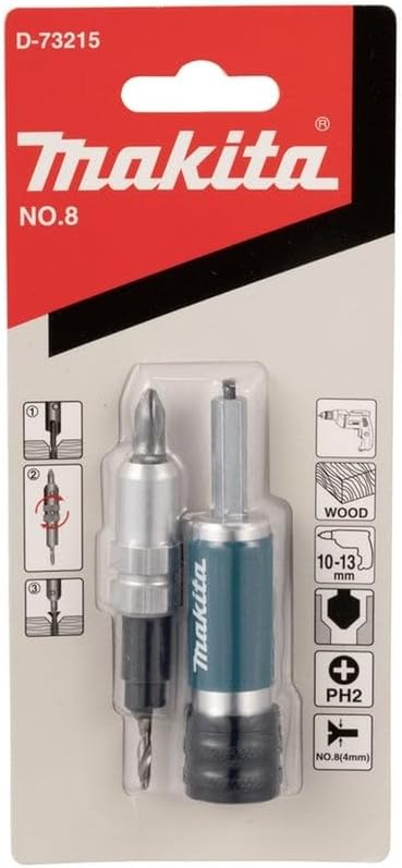 Makita No 8 Gauge Drill Countersink and Drive Bit D-73215