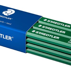STAEDTLER Hard Black Lead Carpenters Pencils GREEN 6H 12 Pack ST14850