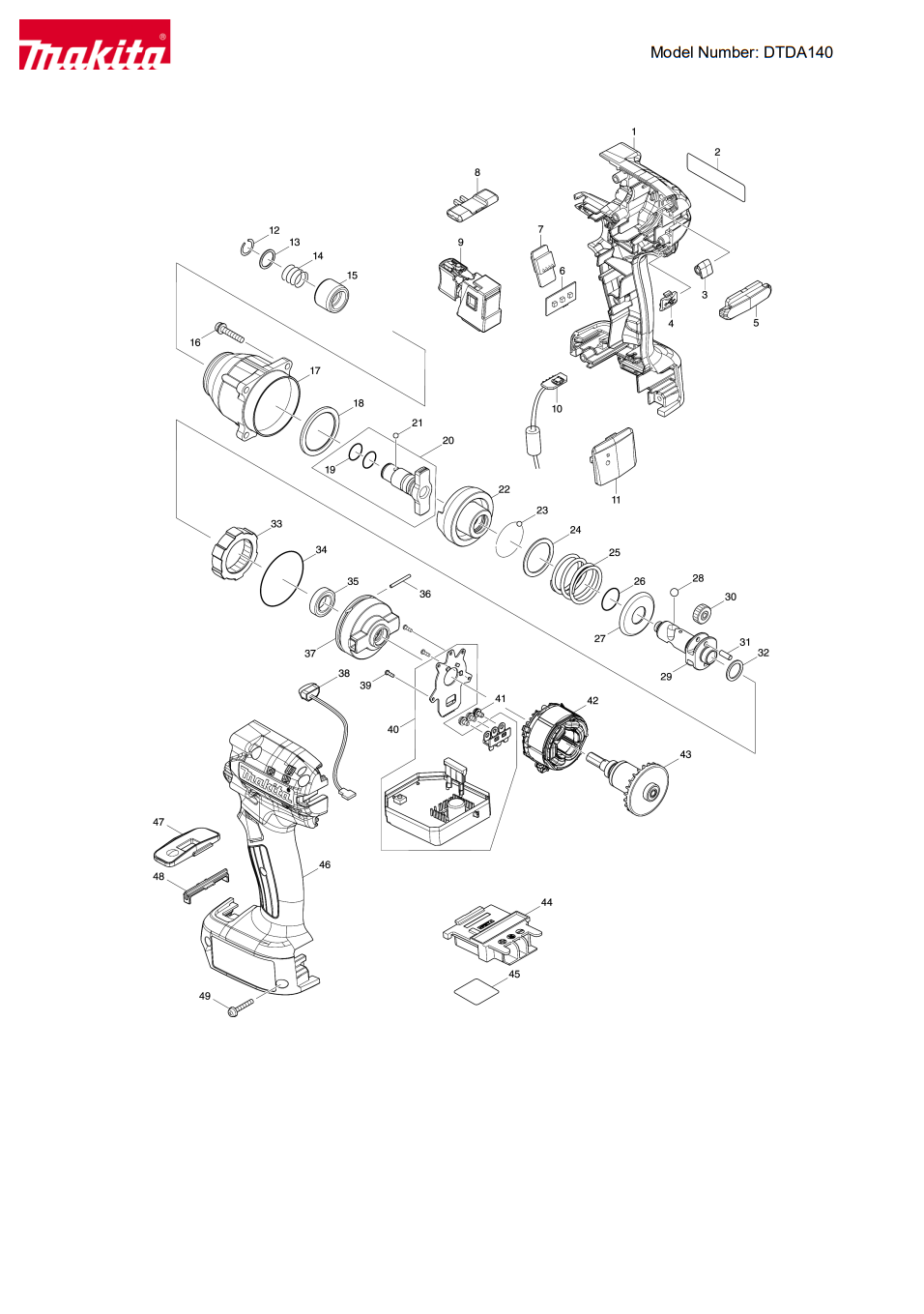Makita DTDA140 Spare Parts Australia