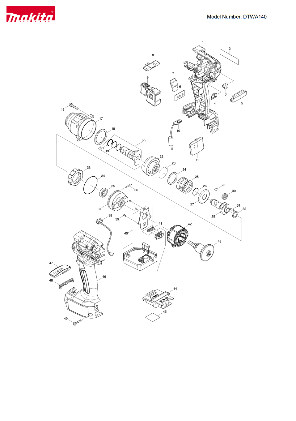 Makita DTWA140 Spare Parts Australia