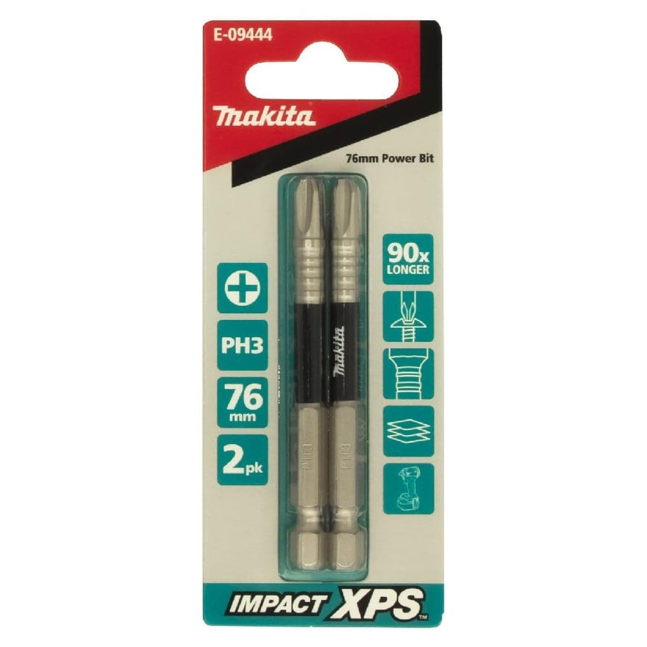 Makita Impact-XPS Phillips Drive PH3 x 76mm Power Bit 2 Pack E-09444