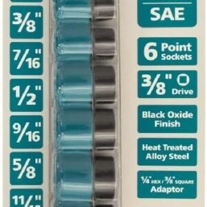 Makita Impact XPS 3/8" SAE Drive Imperial Impact Socket Set 10pc E-10388