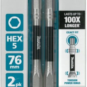 Makita Impact-XPS Hex Drive HEX5 x 76m Power Bit 2 Pack E-19532