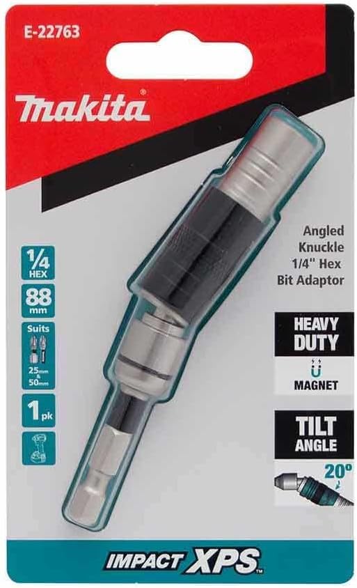 Makita Impact-XPS Angled Knuckle 1/4"Hex Bit Adaptor 1 Piece E-22763
