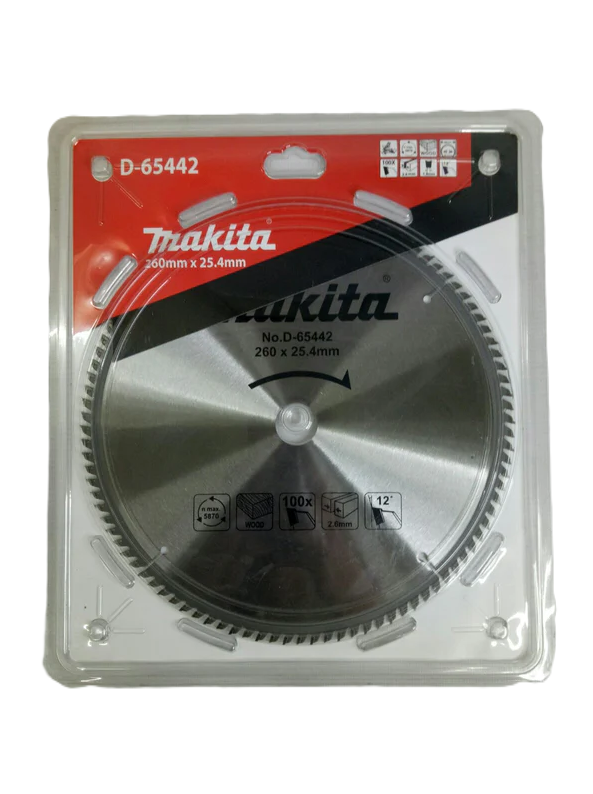 Makita 260mm x 25.4mm x 100T Economy Wood TCT Blade D-65442