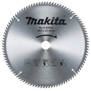 Makita 260mm x 25.4mm x 100T Economy Wood TCT Blade D-65442