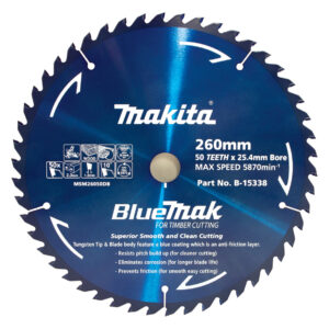 Makita BlueMak TCT Wood Cutting Blade 260mm x 25.4mm x 50T B-15338